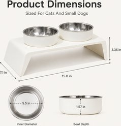 NonoPets Raised Double Elevated Dishwasher Safe Removable Lead Free Stainless Steel Dog & Cat Bowls, 3.3-cup, Black & White Plaid slide 2 of 9