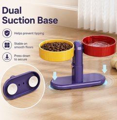 NonoPets 2-in-1 Rotating Ceramic Adjustable Elevated Removable Dishwasher Safe Plastic Dog & Cat Bowls, 1.25-cup, Black slide 2 of 8