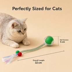 NonoPets Squeaky Ball with Feather Cat Toy, Grey slide 2 of 9