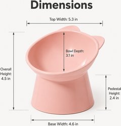 NonoPets Raised Kitty Shaped Neck Protection Elevated Dishwasher Safe Ceramic Plastic Cat Bowl with Tilted Design, 5.3-cup, Blue slide 2 of 7