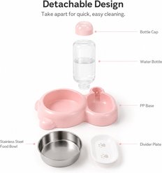 NonoPets 2-in-1 Automatic Dishwasher Safe Lead Free Removable Stainless Steel Dog & Cat Waterer & Food Bowl, 3.2-cup, Blue slide 2 of 9