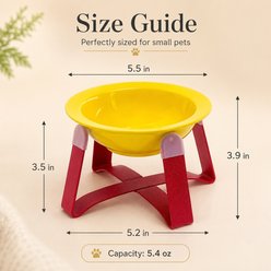 NonoPets Dishwasher Safe Neck Friendly Removable Microwavable Lead Free Elevated Ceramic Dog & Cat Bowl with Iron Stand, 0.67-cup, Blue slide 2 of 9