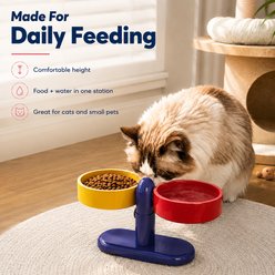 NonoPets 2-in-1 Rotating Ceramic Adjustable Elevated Removable Dishwasher Safe Plastic Dog & Cat Bowls, 1.25-cup, Purple slide 2 of 8