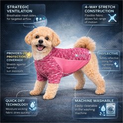 Pet Life Active Warf Speed Heathered Ultra-Stretch Sporty Performance Dog T-Shirt, Pink Heather/Light Pink, Medium slide 2 of 8