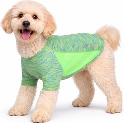 Pet Life Active Warf Speed Heathered Ultra-Stretch Sporty Performance Dog T-Shirt, Green Heather/Light Green, Large