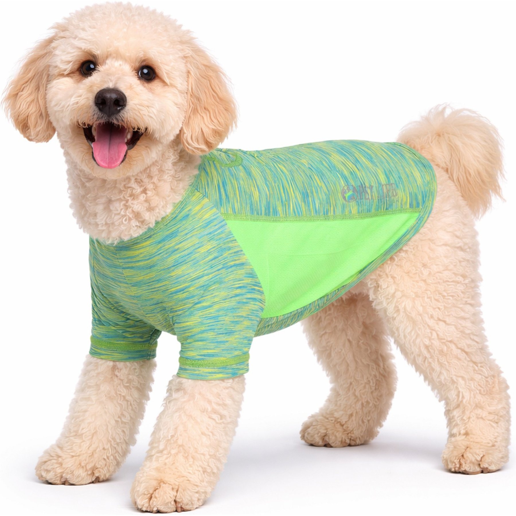 Pet Life Active Warf Speed Heathered Ultra-Stretch Sporty Performance Dog T-Shirt, Green Heather/Light Green, Large
