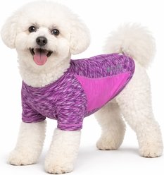 Pet Life Active Warf Speed Heathered Ultra-Stretch Sporty Performance Dog T-Shirt, Purple Heather/Purple, X-Large