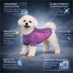 Pet Life Active Warf Speed Heathered Ultra-Stretch Sporty Performance Dog T-Shirt, Purple Heather/Purple, Small slide 2 of 8