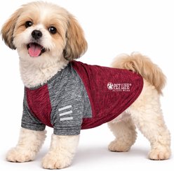 Pet Life Active Hybreed 4-Way Stretch Two-Toned Performance Dog T-Shirt, Maroon/Grey, X-Large