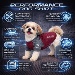 Pet Life Active Hybreed 4-Way Stretch Two-Toned Performance Dog T-Shirt, Maroon/Grey, X-Large slide 2 of 9