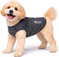 Pet Life Active Aero-Pawlse Heathered Quick-Dry 4-Way Stretch-Performance Dog T-Shirt, Black/Black, Small