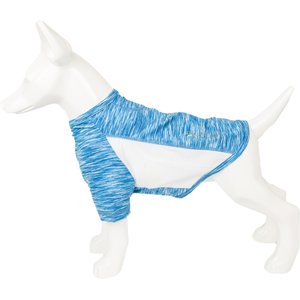 Pet Life Active Warf Speed Heathered Ultra-Stretch Sporty Performance Dog T-Shirt, Blue Heather/White, Medium