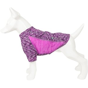 Pet Life Active Warf Speed Heathered Ultra-Stretch Sporty Performance Dog T-Shirt, Purple Heather/Purple, Small