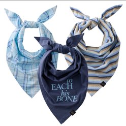 Pet Passion Blue Preppy Plaid Dog Bandana, Blue Preppy Plaid, Large, 3 count