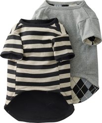 Pet Passion Reversible Tee Dog Shirt, Black Sand, XX-Small, 2 count