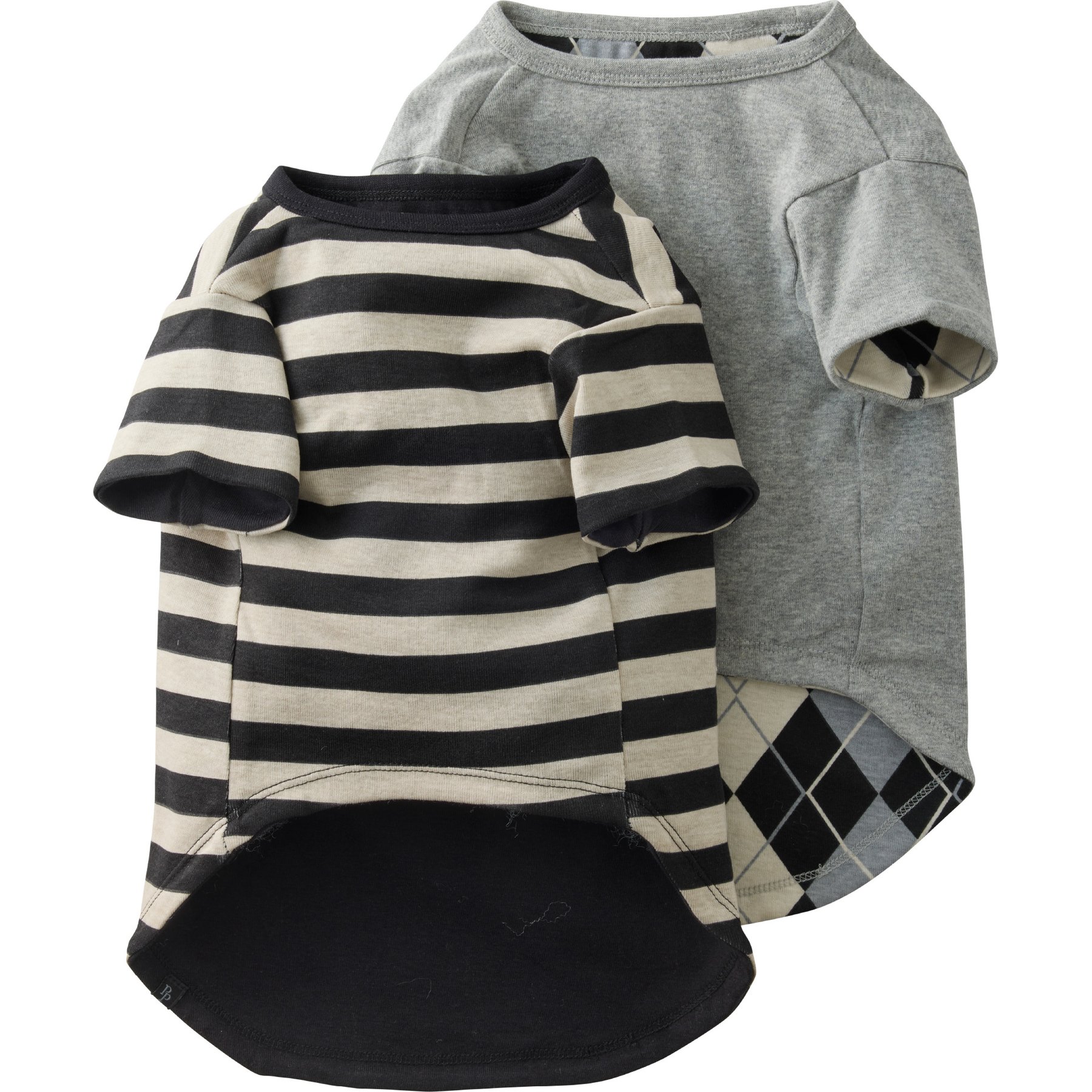 Pet Passion Reversible Tee Dog Shirt, Black Sand, Small, 2 count