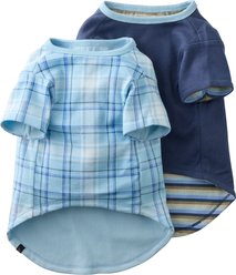 Pet Passion Reversible Tee Dog Shirt, Blue Sand, Small, 2 count