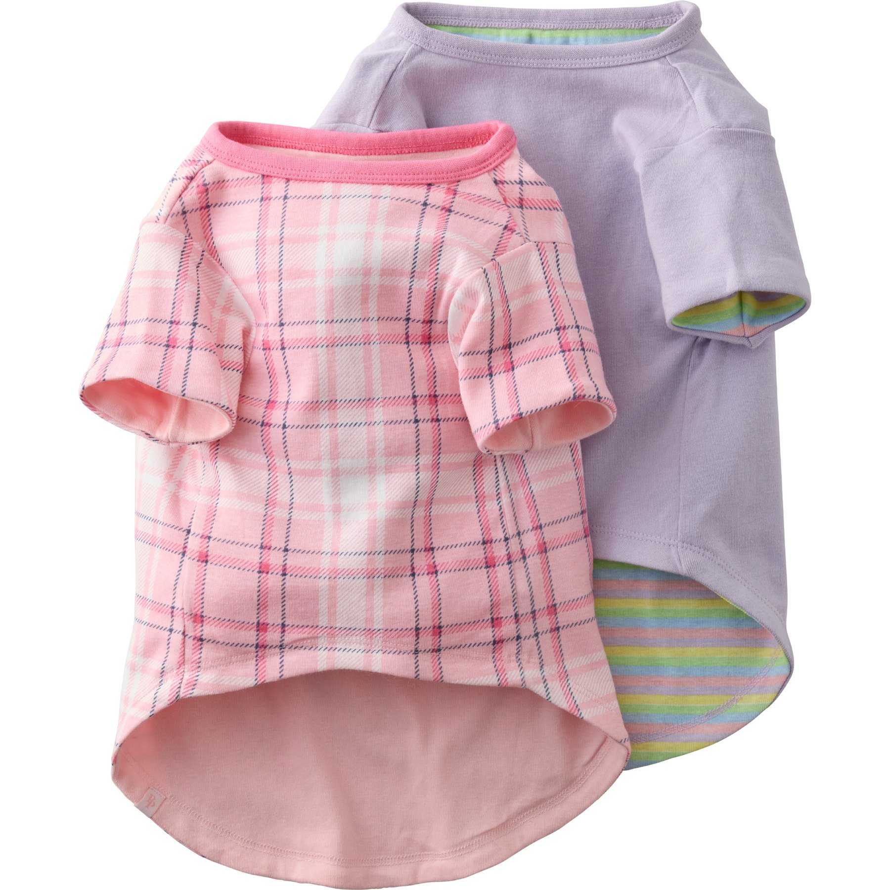Pet Passion Pink Preppy Plaid Reversible Tee Dog Shirt, XX-Large, 2 count
