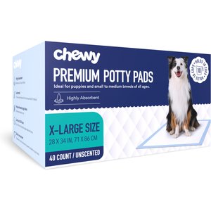 Chewy Made X-Large Premium Dog Training & Potty Pads (FORMERLY FRISCO), 28 x 34-in, Unscented, 40 count