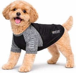 Pet Life Active Hybreed 4-Way Stretch Two-Toned Performance Dog T-Shirt, Black/Grey, X-Large