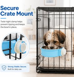 NonoPets Crate & Cage Hanging Stainless Steel Dog & Cat Bowl, Pink, 3.8-cup slide 2 of 6