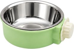 NonoPets Crate & Cage Hanging Stainless Steel Dog & Cat Bowl, Geen, 3.8-cup