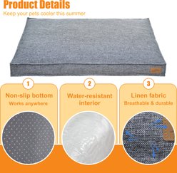BingoPaw Deluxe Mattress Orthopedic Pillow Dog & Cat Bed with Removable & Washable Linen Cover, Gray, Medium slide 2 of 7