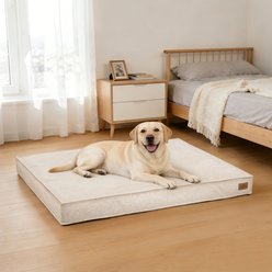 BingoPaw Deluxe Mattress Orthopedic Pillow Dog & Cat Bed with Removable & Washable Linen Cover, Khaki, XX-Large slide 1 of 9