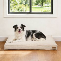 BingoPaw Deluxe Mattress Orthopedic Pillow Dog & Cat Bed with Removable & Washable Linen Cover, Khaki, Large