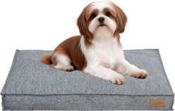 BingoPaw Deluxe Mattress Orthopedic Pillow Dog & Cat Bed with Removable & Washable Linen Cover, Gray, Medium