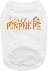 Doggie Design Little Pumpkin Pie Graphic Dog Shirt, White, XXX-Large