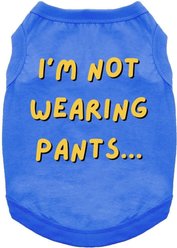 Doggie Design I'm Not Wearing Pants Graphic Dog Shirt, Blue, X-Large