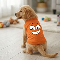Doggie Design Happy Face Graphic Dog Shirt, Orange, XX-Large slide 2 of 3