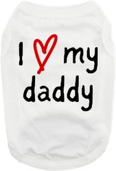 Doggie Design I Love My Daddy Graphic Dog Shirt, White, Medium slide 1 of 3