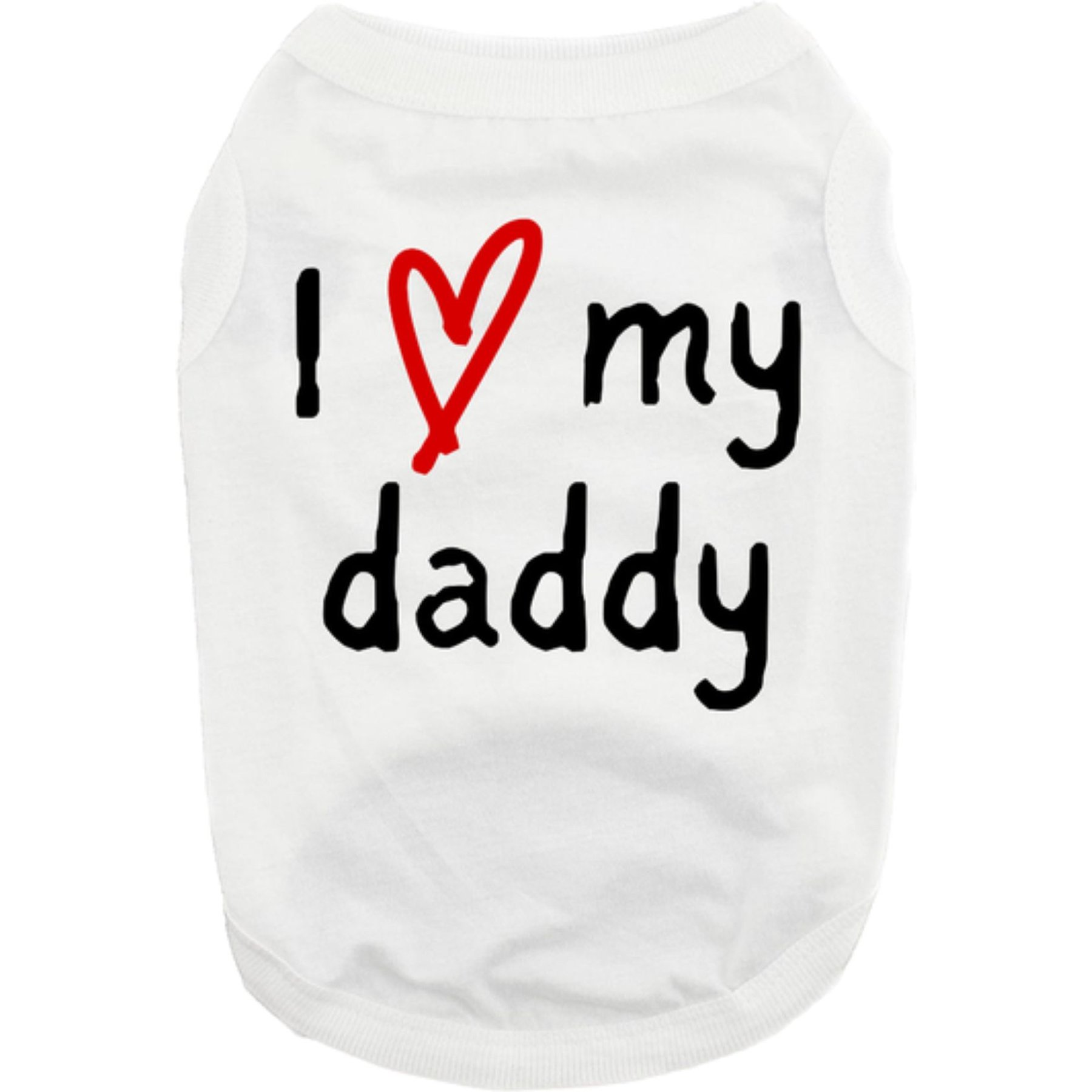 Doggie Design I Love My Daddy Graphic Dog Shirt, White, XX-Large