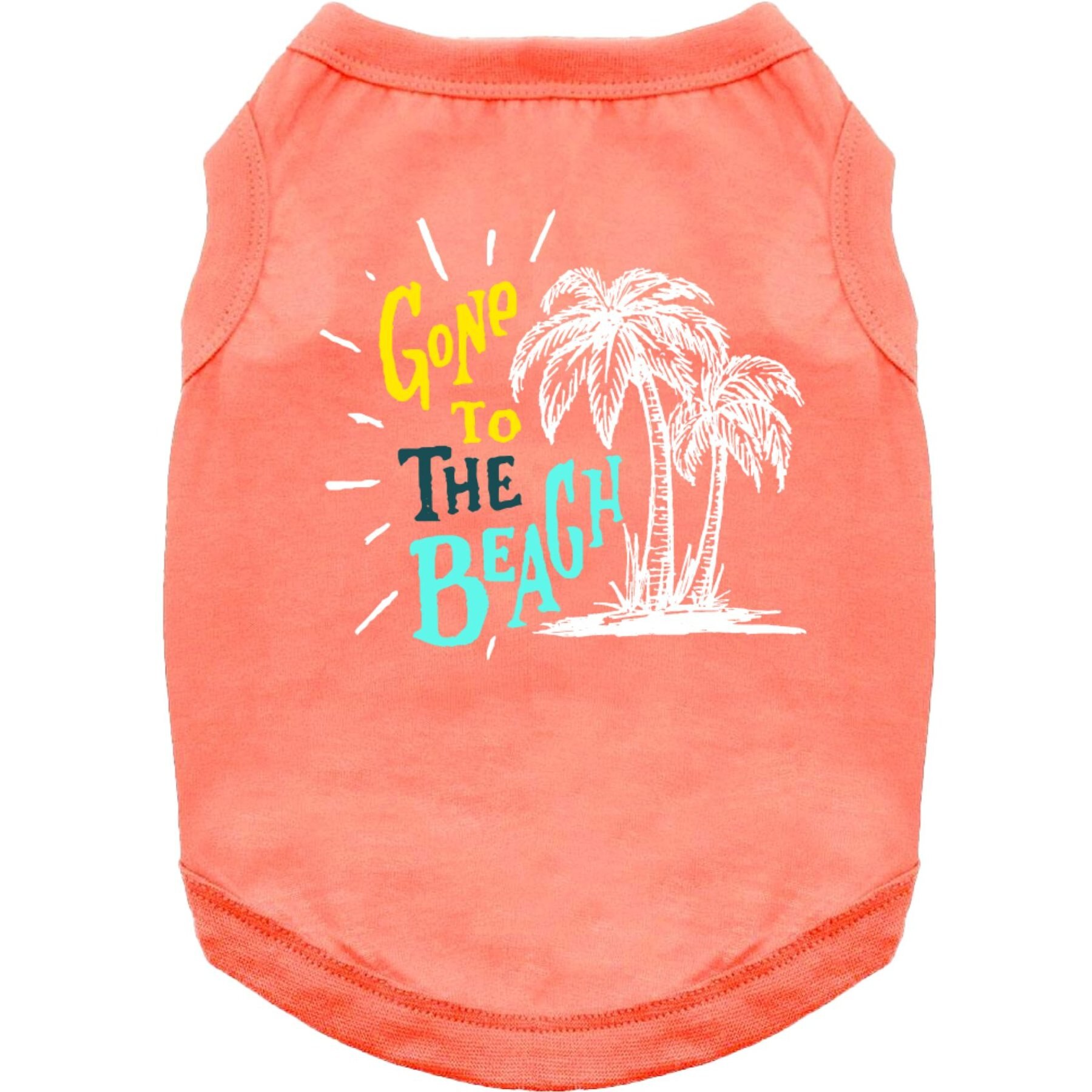 Doggie Design Gone To The Beach Graphic Dog Shirt, Coral, XXX-Large