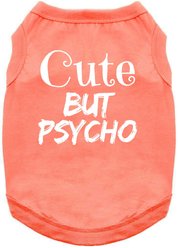 Doggie Design Cute But Psycho Graphic Dog Shirt, Coral, XX-Large
