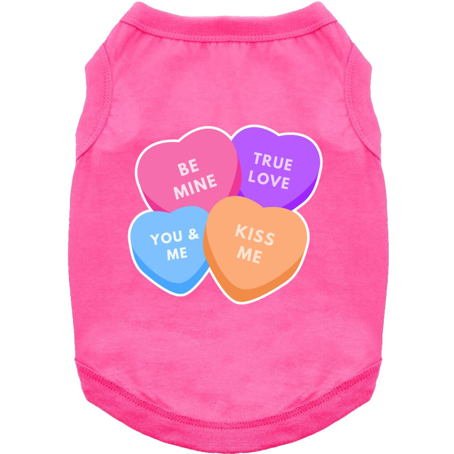 Doggie Design Conversation Hearts Graphic Dog Shirt, Raspberry Sorbet, X-Small