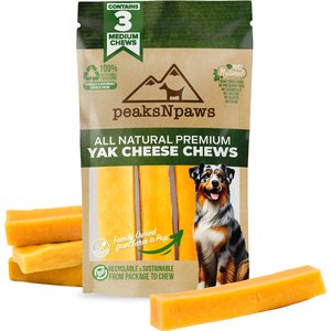 peaksNpaws Yak Milk Medium Dog Value Pack Dog Chew Treats, 3 count