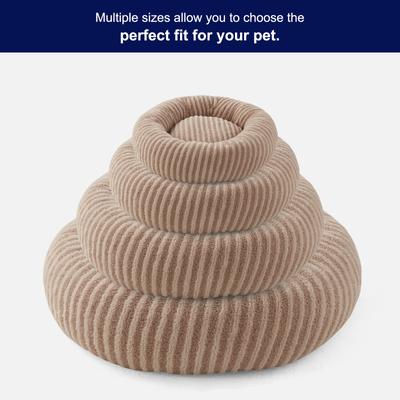 Show full view: JOEJOY Washable Anti Slip Bottom Calming Donut Puppy, Dog & Cat Bed with Removable Zipper Cover, Beige, 23 x 23 x 8-in slide 8 of 9