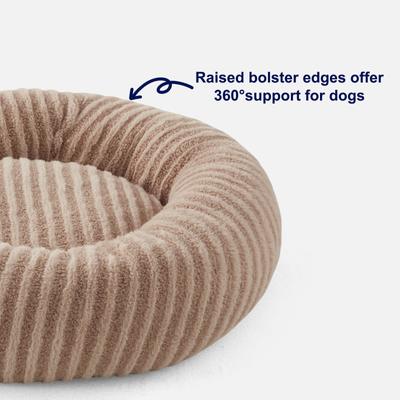 Show full view: JOEJOY Washable Anti Slip Bottom Calming Donut Puppy, Dog & Cat Bed with Removable Zipper Cover, Beige, 23 x 23 x 8-in slide 3 of 9