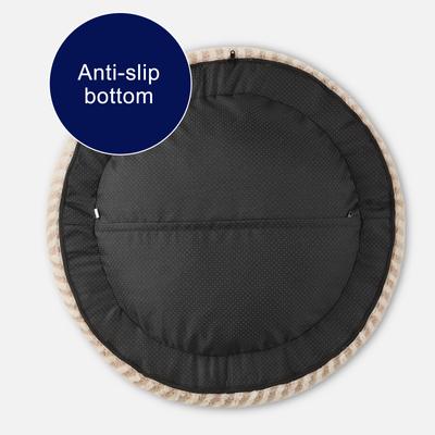Show full view: JOEJOY Washable Anti Slip Bottom Calming Donut Puppy, Dog & Cat Bed with Removable Zipper Cover, Beige, 23 x 23 x 8-in slide 7 of 9