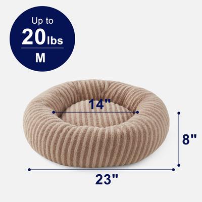 Show full view: JOEJOY Washable Anti Slip Bottom Calming Donut Puppy, Dog & Cat Bed with Removable Zipper Cover, Beige, 23 x 23 x 8-in slide 5 of 9