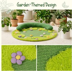 Happy & Polly Blooming Meadow Petal Round Orthopedic Pillow Cat Bed slide 2 of 9