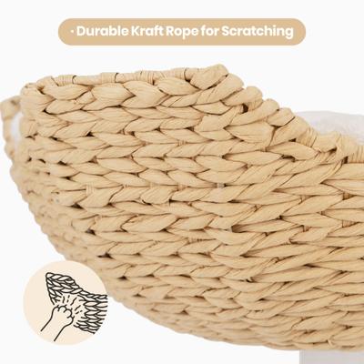 Show full view: Happy & Polly Flower-Shaped Desk Natural Woven Orthopedic Elevated Cat Bed slide 7 of 9