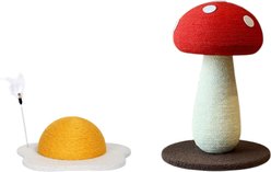 Happy & Polly Egg Scratcher & Mushroom Sisal Cat Scratcher Toy Set, 2 count, Medium