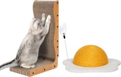 Happy & Polly L-Shape Scratcher & Egg Cat Scratcher Toy Set, 2 count, Large