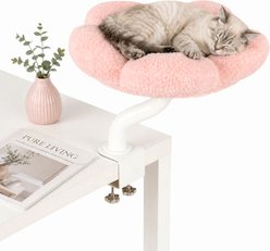 Happy & Polly Flower-Shaped Desk Flower Orthopedic Elevated Cat Bed, Pink