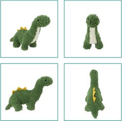 Linzy Toys Ollie The Bronto Squeaky Plush Dog Toy, Green, 10-in slide 2 of 5