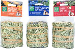 Small Pet Select Timothy Hay Roll High-Fiber Apple, Cornflower, Marigold Bundle Small Animal Treats, 3 Pack